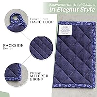 Vista 5 de Maison d' Hermine Juego de soportes para ollas 100% algodón, resistentes al calor, almohadillas calientes de 8 x 8 pulgadas con bucle para barbacoa