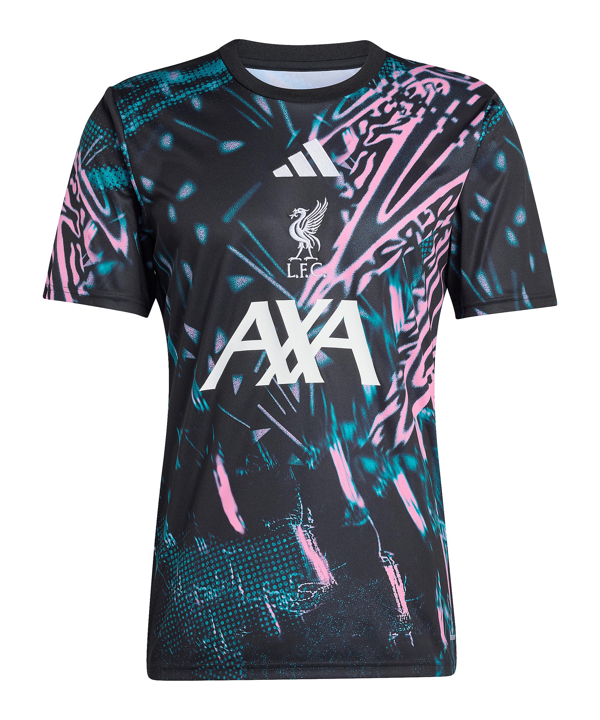 adidas Mens Liverpool 2025 2026 Pre Match Jersey Black/Green S