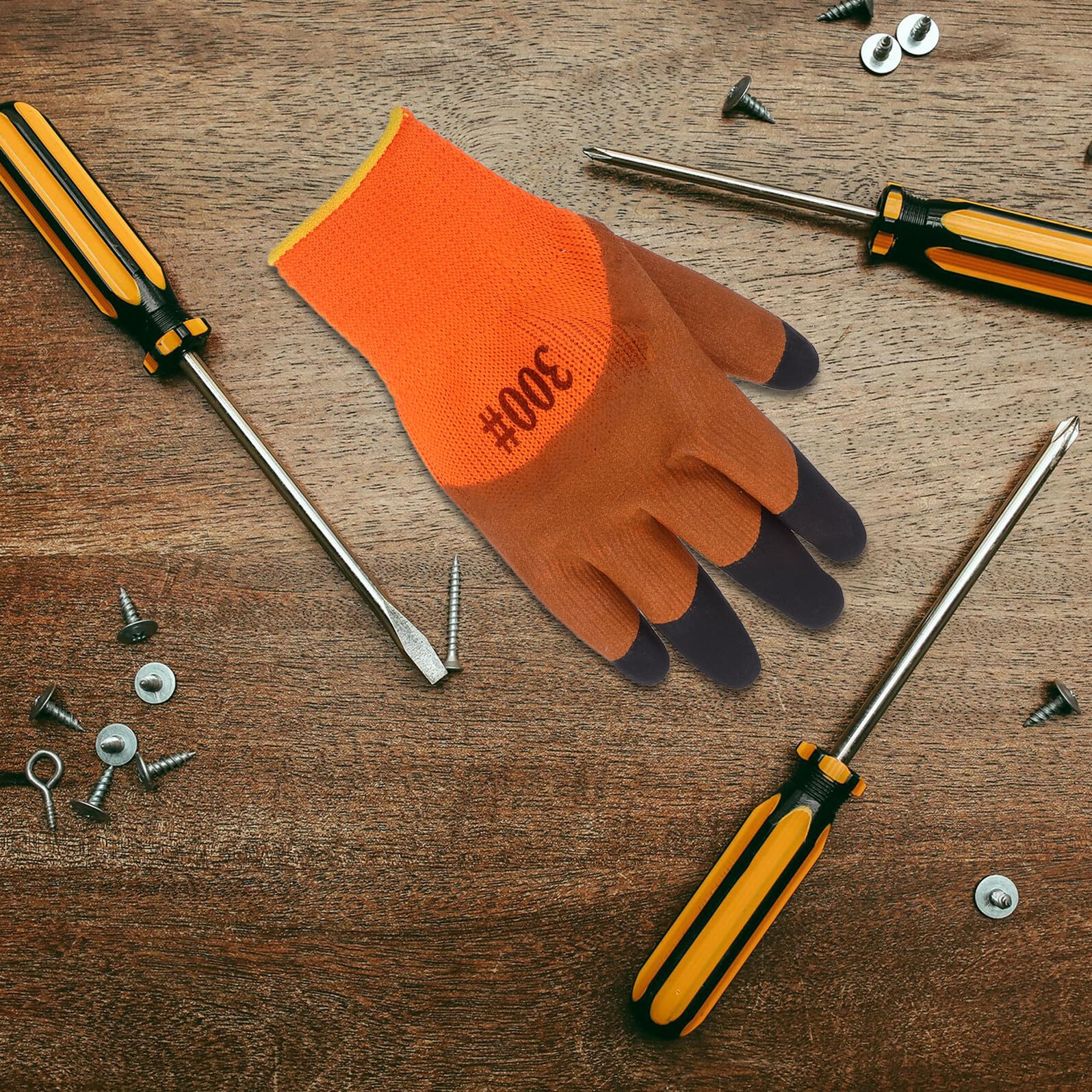 Mikikit 10 Paia Guanti Termici Isolati per Uomo da Lavoro Invernale Guanti di Sicurezza Protettivi per Esterni Caldi Unisex per Climi Freddi