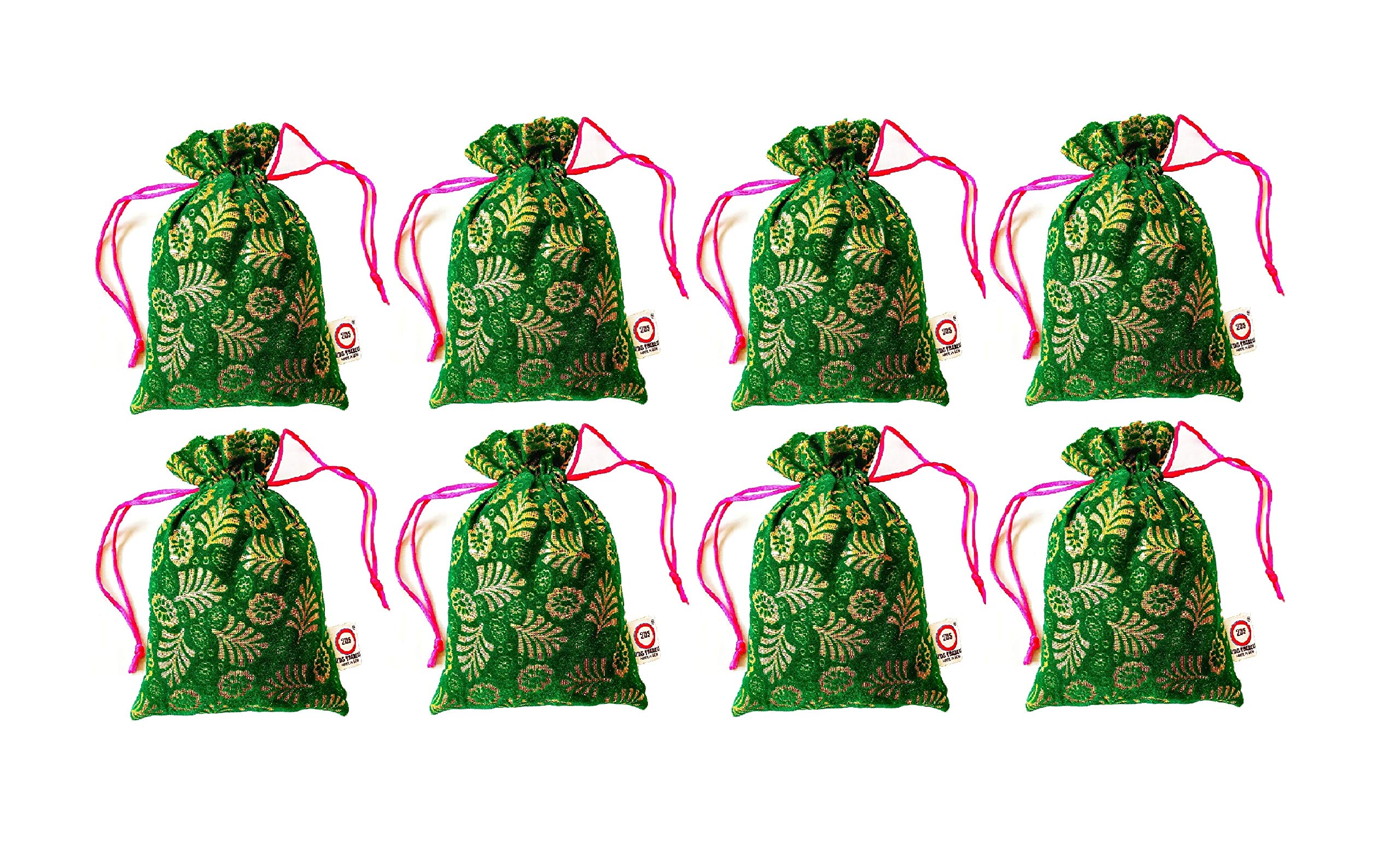 2DS Womens Colourful Potli Bags for Gifting purpose, wedding (Green) - Set of 8 (B08ZYQ7XMP) Amazon Price History, Amazon Price Tracker