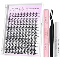 Vista 17 de VEYESBEAUTY Extensiones de Pestañas en Racimo Banda Delgada e Invisible DIY Pestañas Postizas Individuales Serie de Cinco Segundos