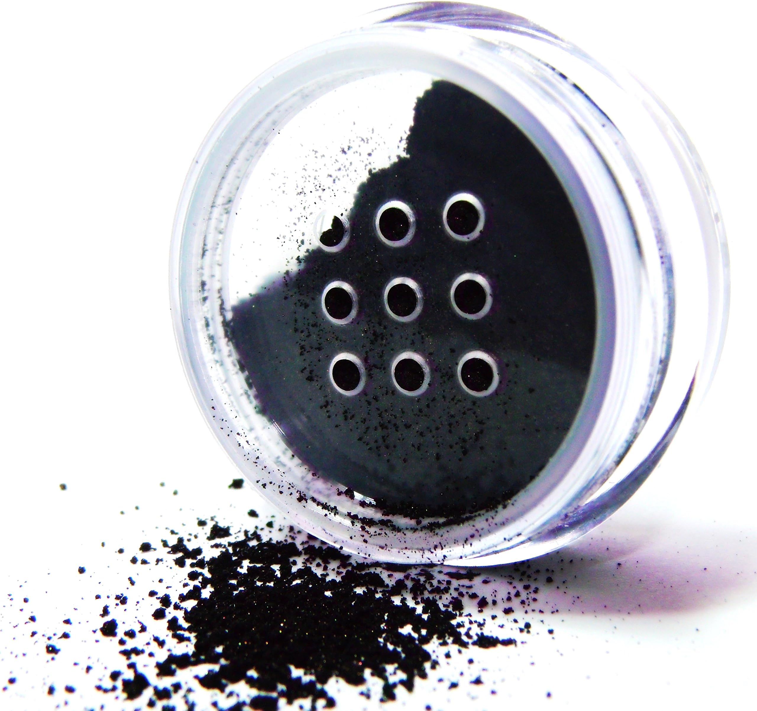 Beautiful Onyx Black Glitter Smokey Eye Single Loose Eyeshadow; Vegan, Talc & Paraben Free