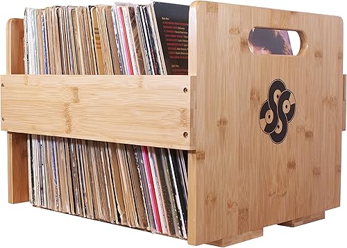 Miniatura 9 de Caja de discos de bambú de alta gama, con capacidad para hasta 80 discos (naturales) la caja de discos de bambú original