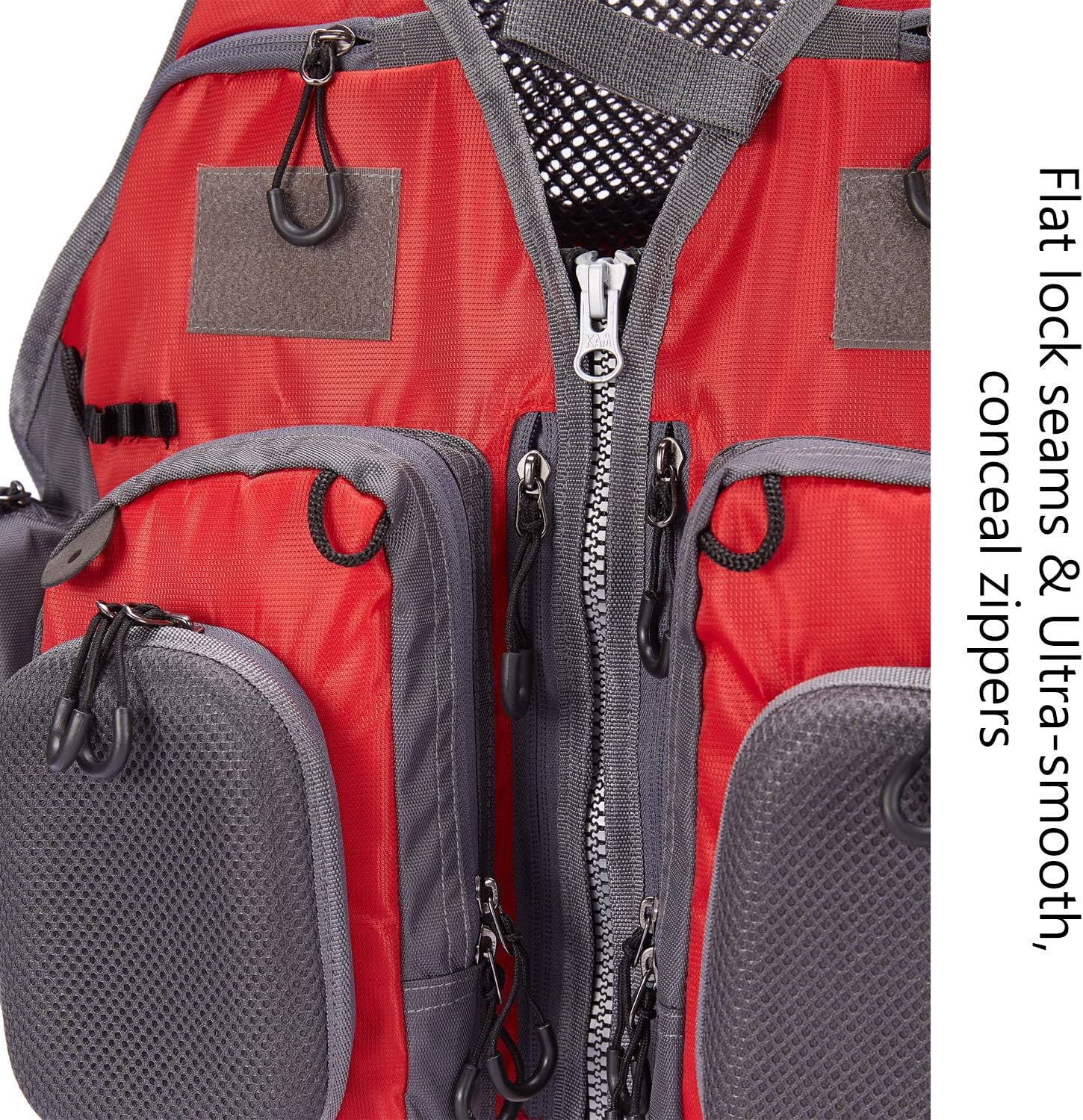BASSDASH Strap Fishing Vest Adjustable for Men and Women, for Fly Bass Fishing and Outdoor Activities
