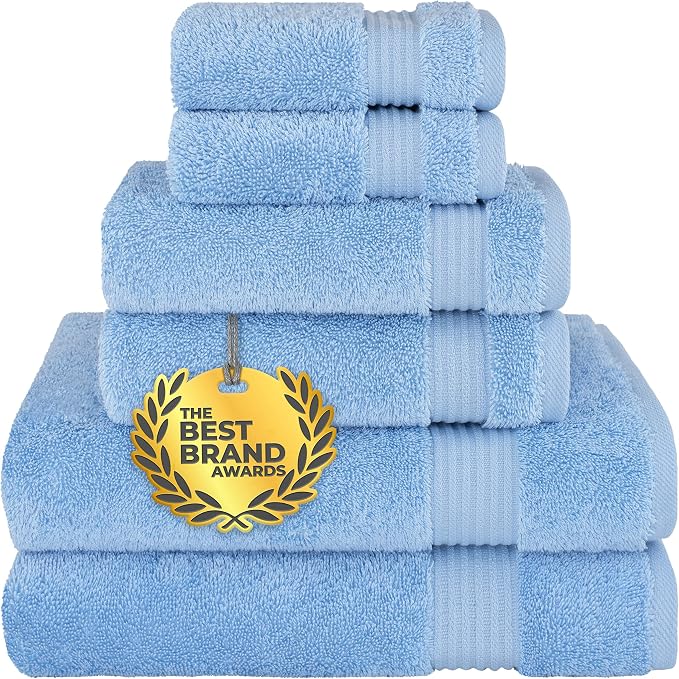 Cotton Paradise 6 Piece Towel Set Sky Blue