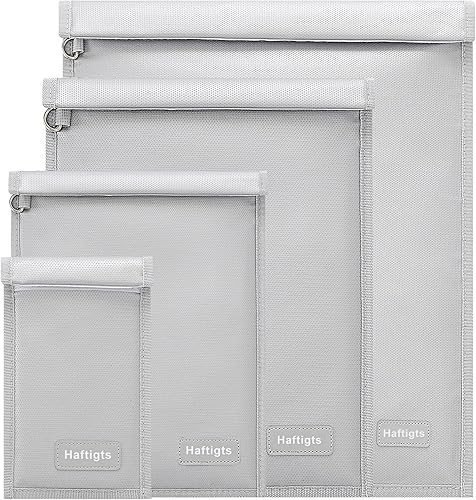 Paquete de 4 bolsas Faraday para portátiles y teléfonos, jaula Faraday para antirrobo y seguimiento, protector de llavero, impermeable e ignífugo,