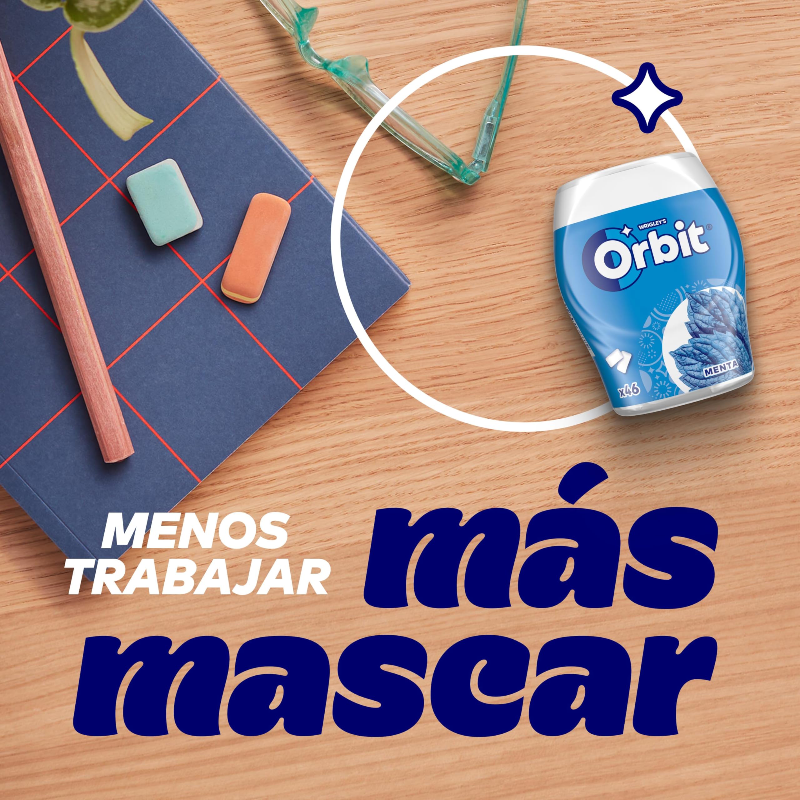 Orbit Chicles Sin Azúcar Sabor Menta Fresco Intenso Larga Duración Gragea 6x46