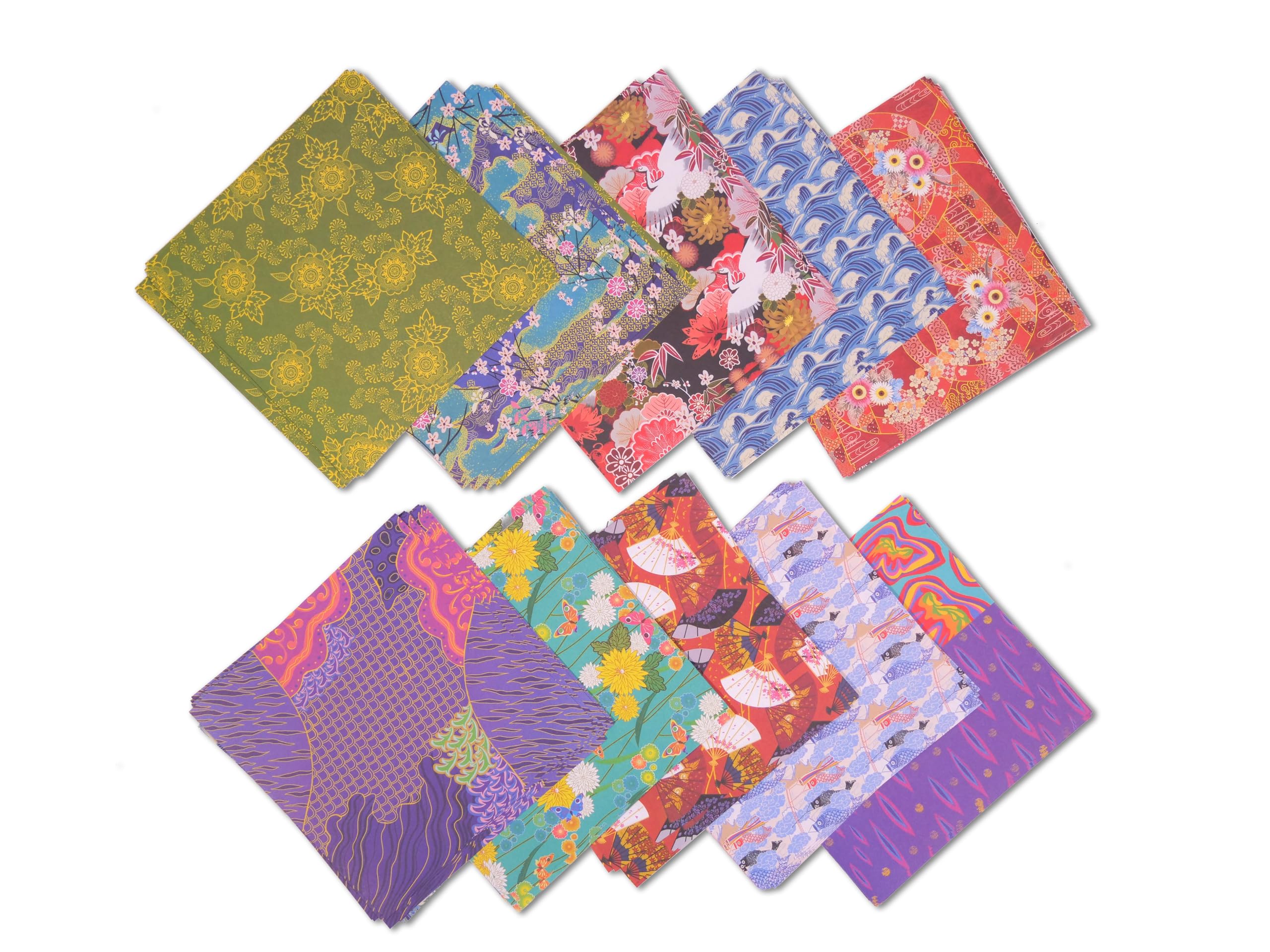 Coffret Origami 10 motifs japonais: 4 modèles avec guide d'instructions, 200 feuilles de papier origami
