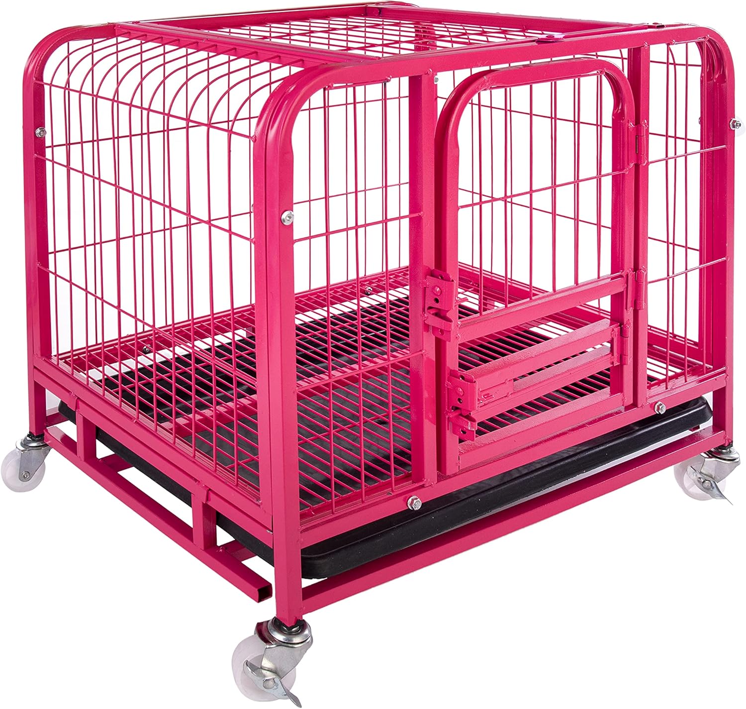 Jongee Heavy Duty Dog Crate Cage Strong Pink Metal Dog