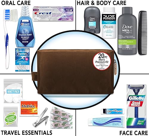 Miniatura 3 de Convenience Kits International - Kit de 20 piezas para hombre con tamaño de viaje esencial compatible con la TSA, Características Dove Men & Care
