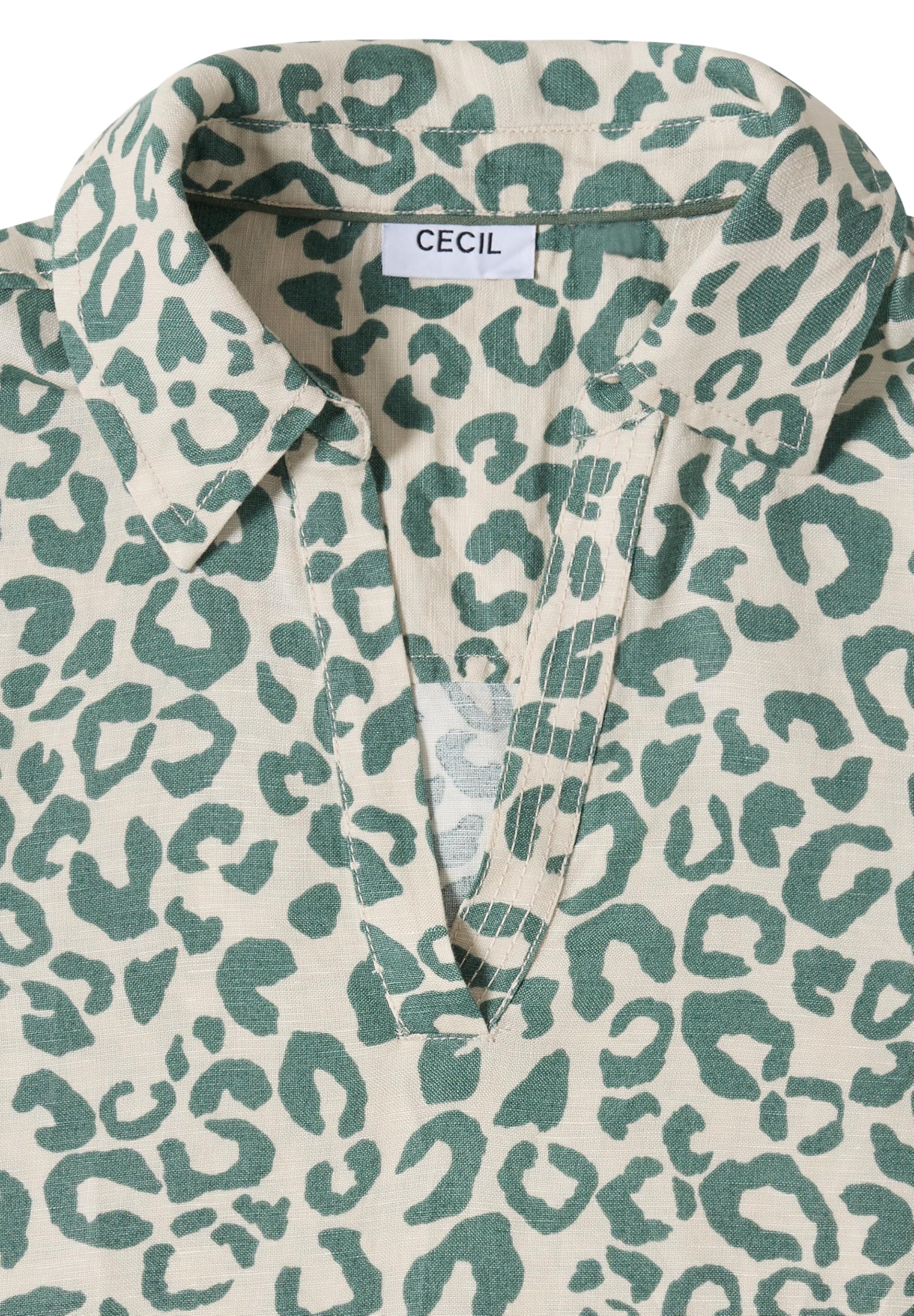 Cecil Knielanges Kleid aus Leinenmix mit Print