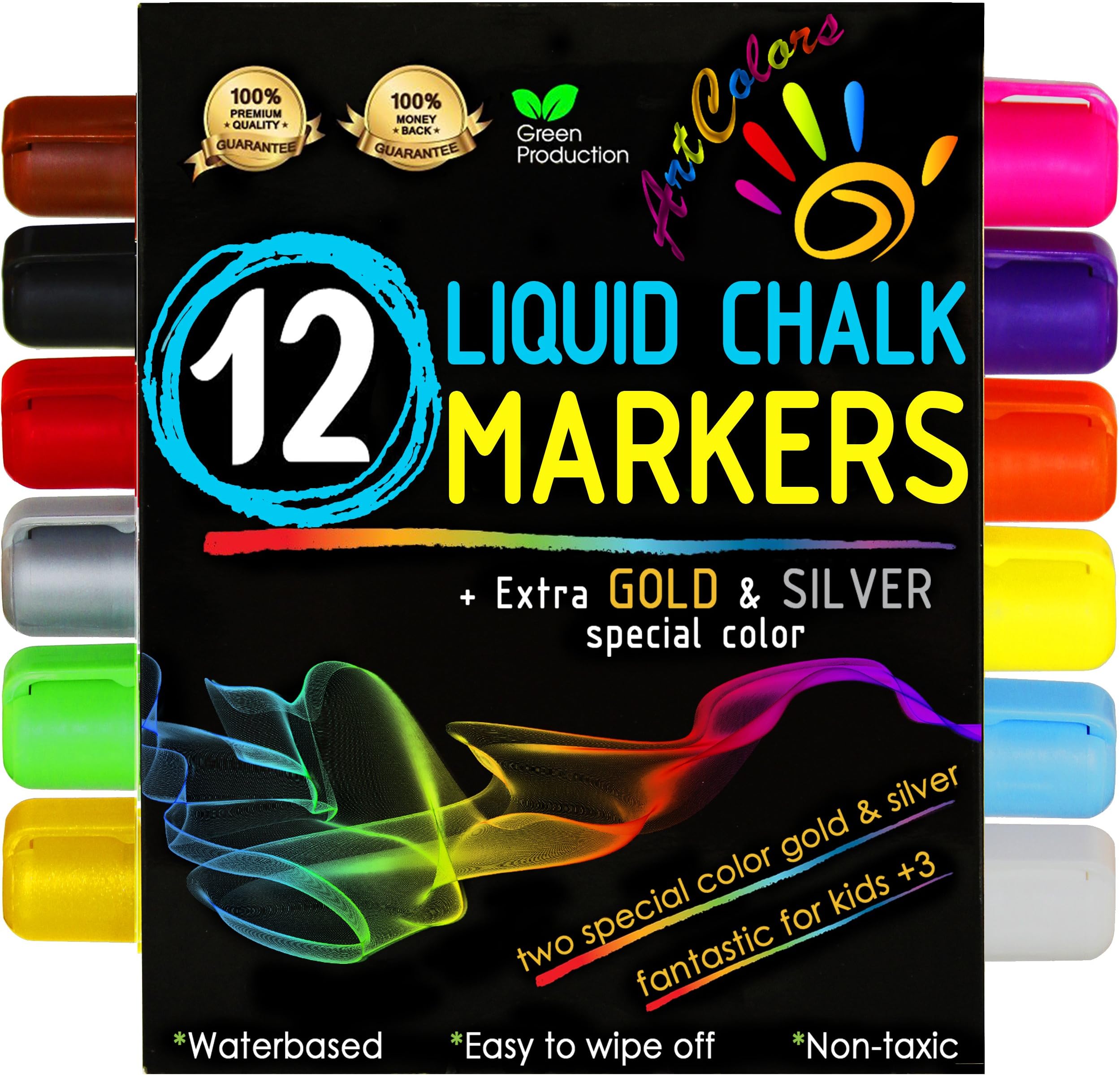 ArtColors Liquid Chalk Markers for chalkboard 12 Pack