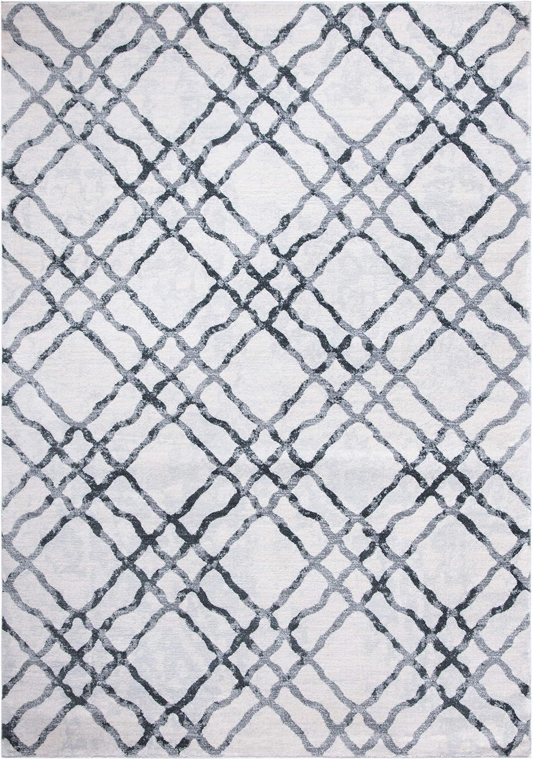 Martha Stewart x SAFAVIEH Area Rug Collection - 5'3" x 7'7", Ivory & Grey, Non-Shedding & Easy Cleaning, Ideal for Living Room, Bedroom, Office, Dining Space (MSR0957B)