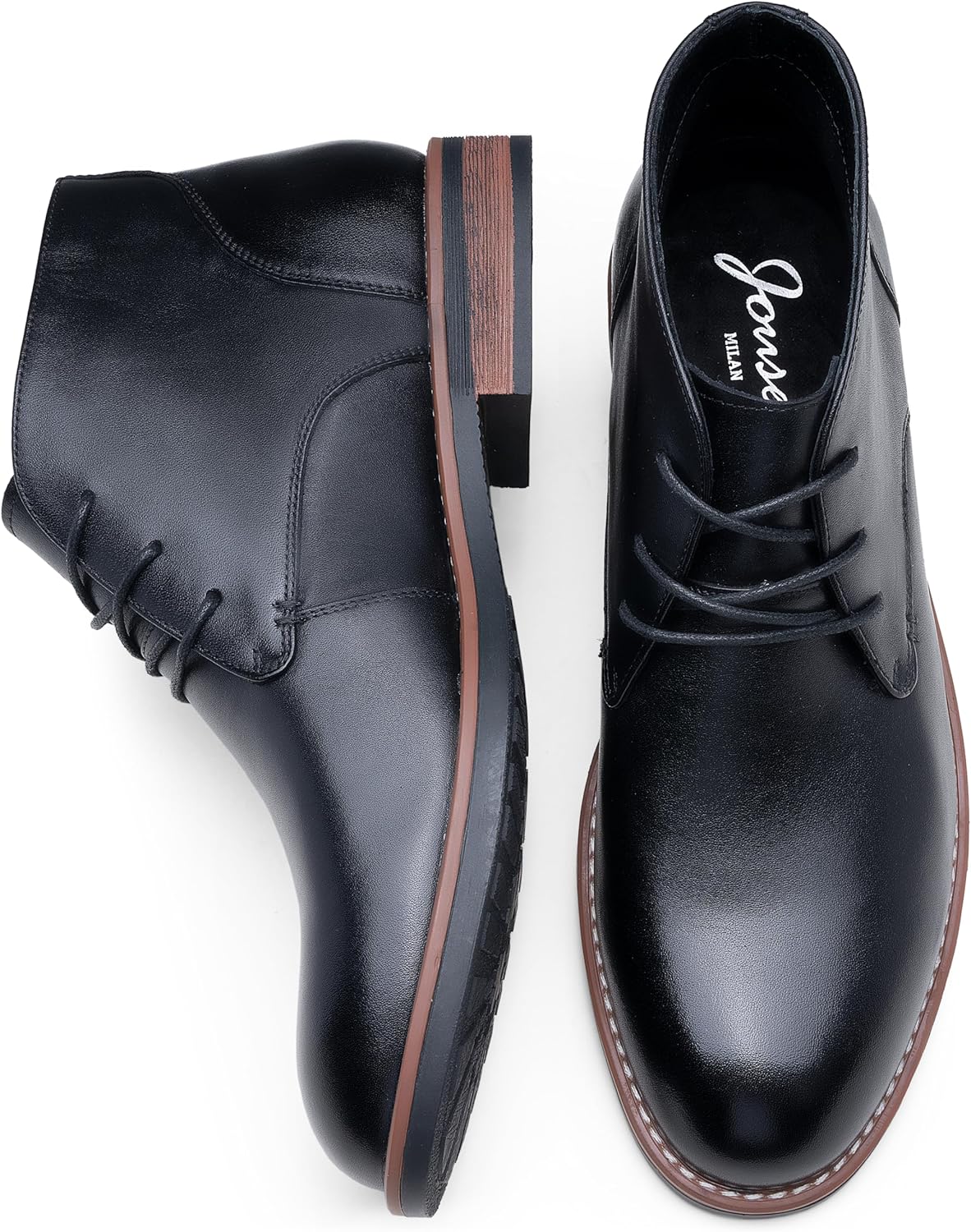 Jousen Mens Chukka Boots Classic Leather Dress Boot - Image 5