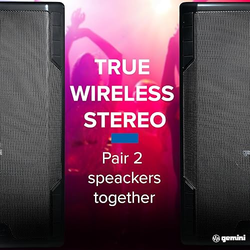 Miniatura 19 de Gemini Sistema de altavoces PA Bluetooth de 15 pulgadas y 2200 W - Altavoz DJ con soporte, micrófono con cable, luces LED, emparejamiento estéreo