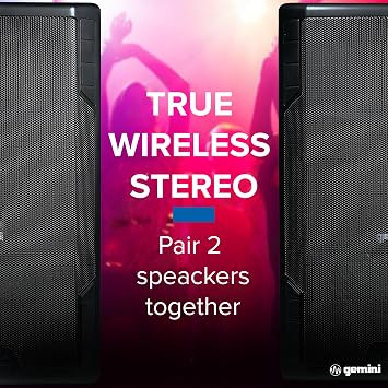 Gemini Sound GSP-5500 15 300W Bluetooth PA Speaker with TWS, 3-Channel Mixer, XLR Outputs, USB MP3 Playback Perfect for DJs, Weddings, Parties & Events