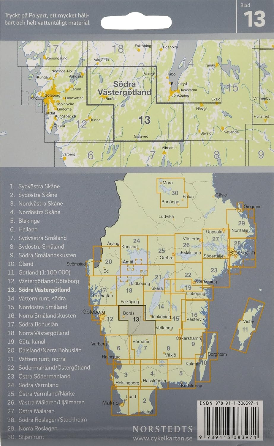 Vastergotland South cycling map 2018