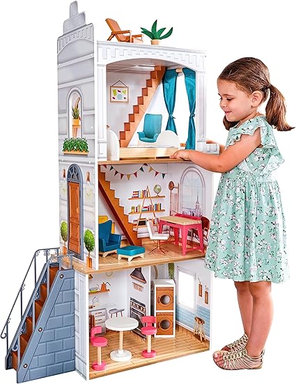 Maison De Poupée KidKraft Magnolia En Bois – 3 étages Avec Accessoires Et Meubles – Neuve