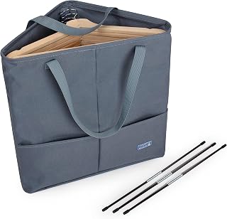 Clothes Hanger Organizer Bag with Handles, Hanger Holder For Storage,Stacker, Hanger Caddy, Closet Laundry Hamper Corner Bathroom Organizer Triangle Kids Toy Storage Grey