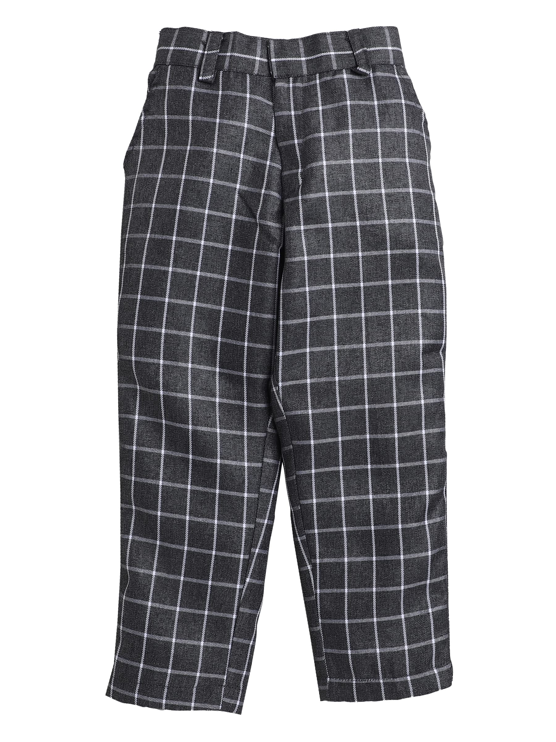 Jeetethnics Boys Grey Checked Waistcoat Set with Shirt and Trousers (6035XH) 1