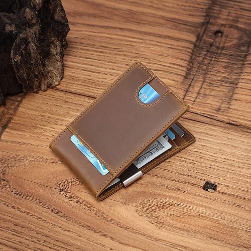 Miniatura 6 de Billetera de cuero grabada personalizada para marido, novio, papá, hijo, cumpleaños, Navidad, día del padre, San Valentín, aniversario, graduación,