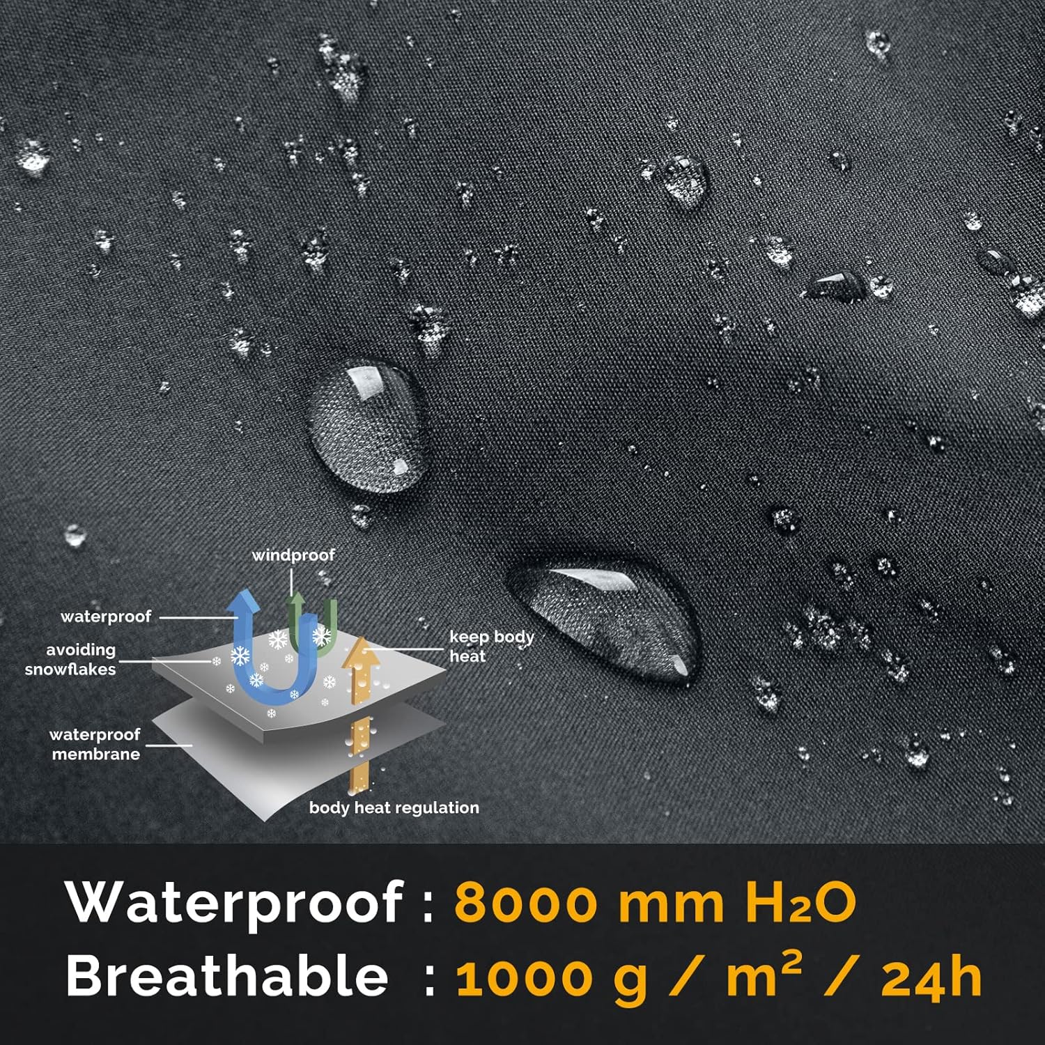 33,000ft Womens Waterproof Hiking Pants Fleece-Lined Snow Pants Windproof Warm Ski Pants for Snowboarding - Image 3