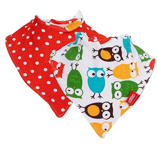Miniatura 9 de Nuby Paquete de 2 baberos tipo bandana con cuello suave y cómodo, para niña