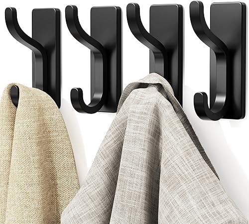Miniatura 13 de niffgaff Ganchos de pared para abrigo y toalla: colgador adhesivo de puerta de 13 libras, gancho adhesivo para pared, armario, baño, acero