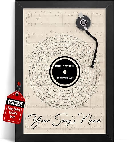 Vista 202 de VICILO Póster musical personalizado con letras de canciones, decoración sentimental perfecta, regalo de San Valentín para él, regalos de novio