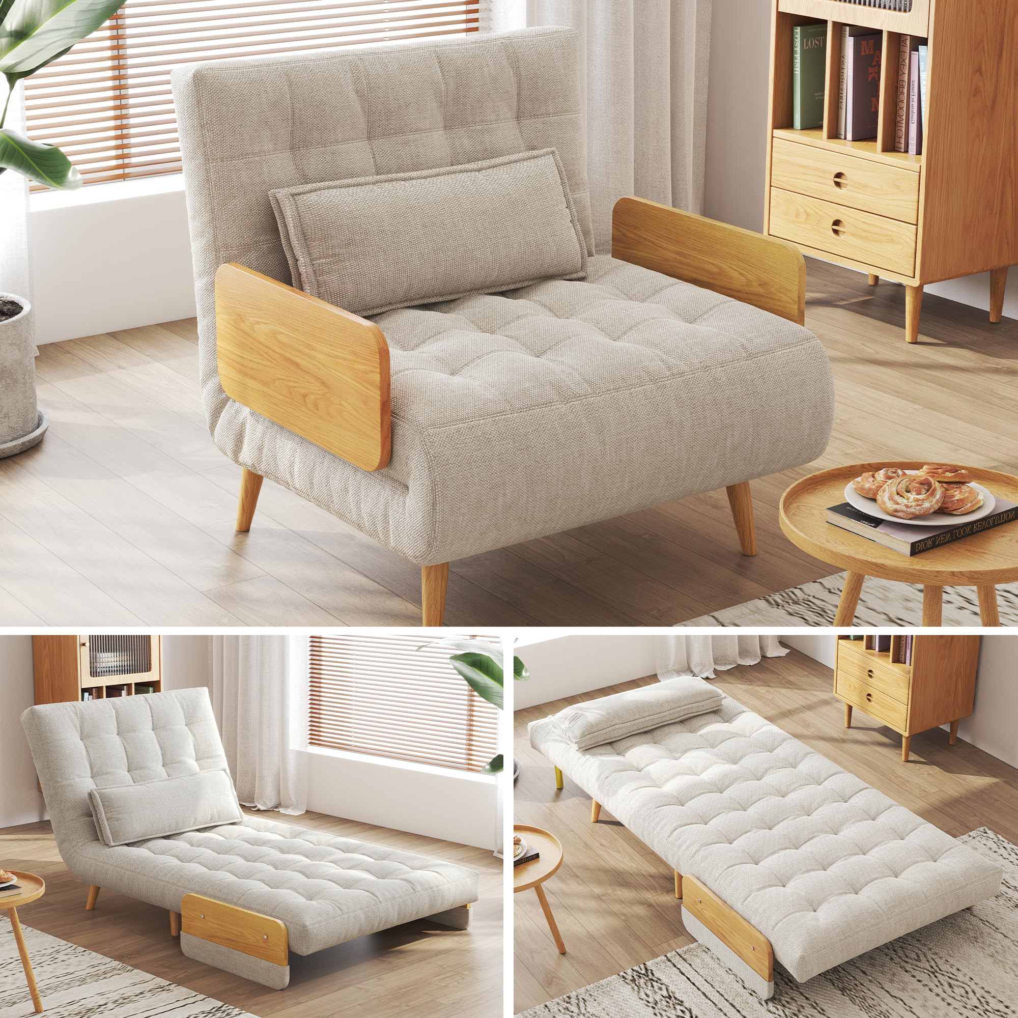 JASIWAY Convertible Sleeper Chair Bed