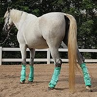 Vista 18 de LEAFOREST Horse Fly Boots Set of 4 - Non Slip Leg Protection for Donkey Mini Pony Draft, Breathable Mesh Fly Boots for Pasture & Barn Use Grey Full