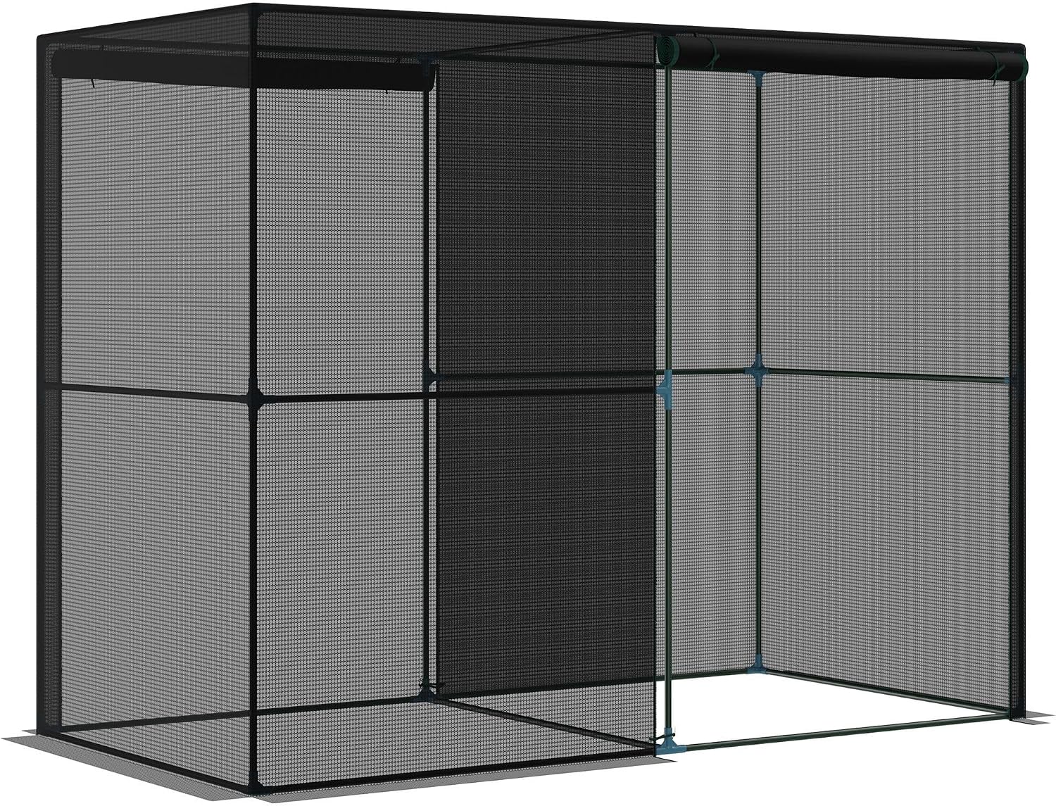 HDPE Mesh Crop Protection Cage 4ft x 8ft Steel FFor rame Walk-in Design with Full-Height Zippered Door for All Garden Plants – Black