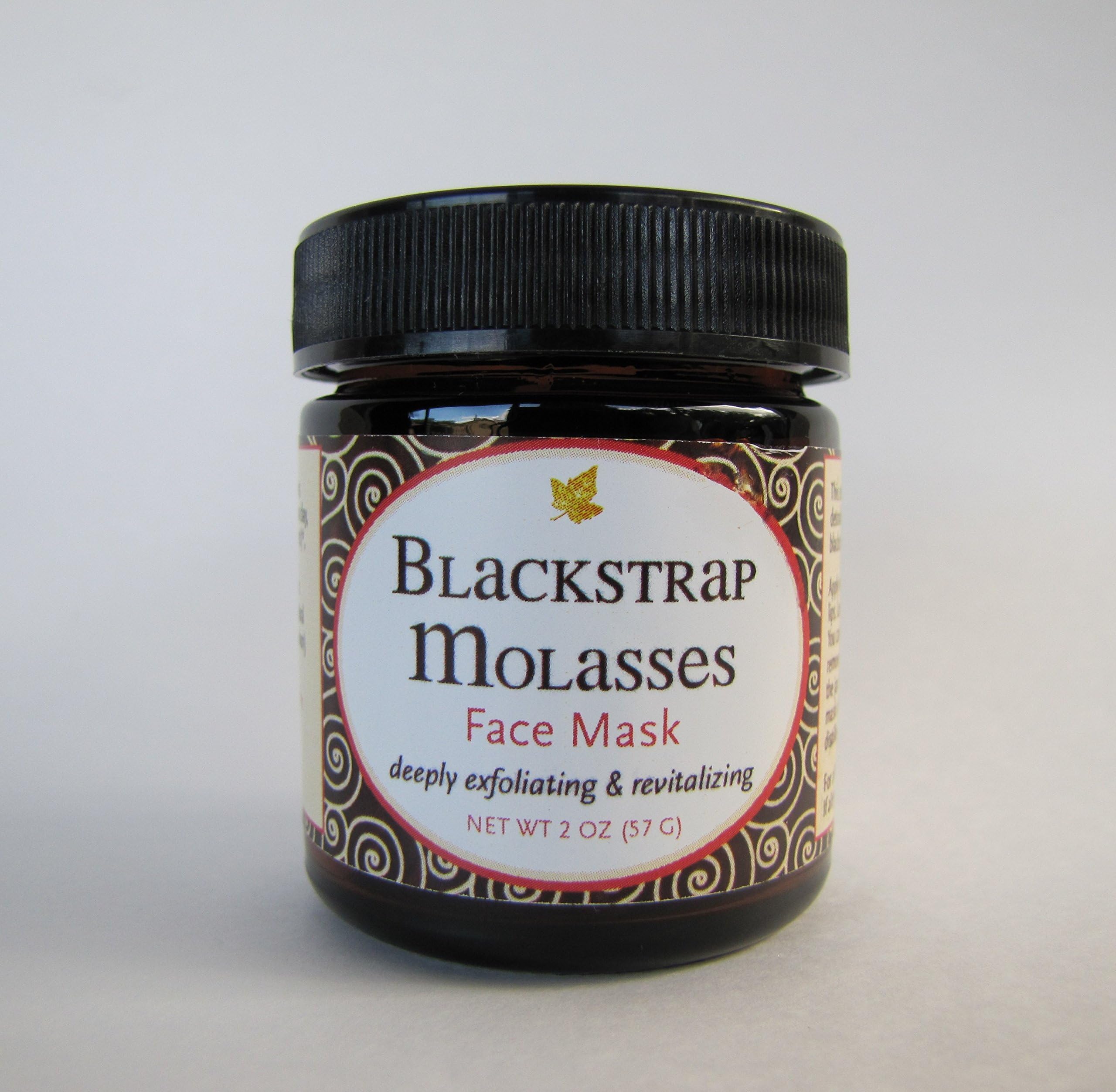 Organic Blackstrap Molasses Moor Mud Face Mask with Moroccan Red (Rhassoul) Lava Clay, and Rose Hydrosol, Geranium, Pracaxi Oil, Active Vitamin C; All Natural, Vegan, Handcrafted, Deeply Exfoliating, Firming, Depuffing, Brown Spot and Acne Reducing, for All Skin Types, Appropriate for Raw Foodists (Cold Process Formulation) 1.7 fl. oz