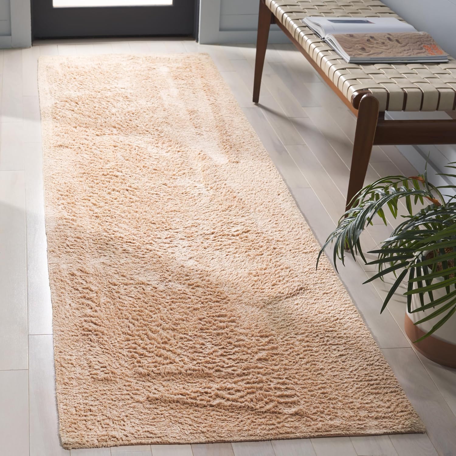 SAFAVIEH Washable Rug Easy Care Collection - 2'3" x 9' Runner, Rust, Handmade Cotton, Easy to Clean, Ideal for Hallway, Foyer, Entryway, Bedroom (ECR224P)