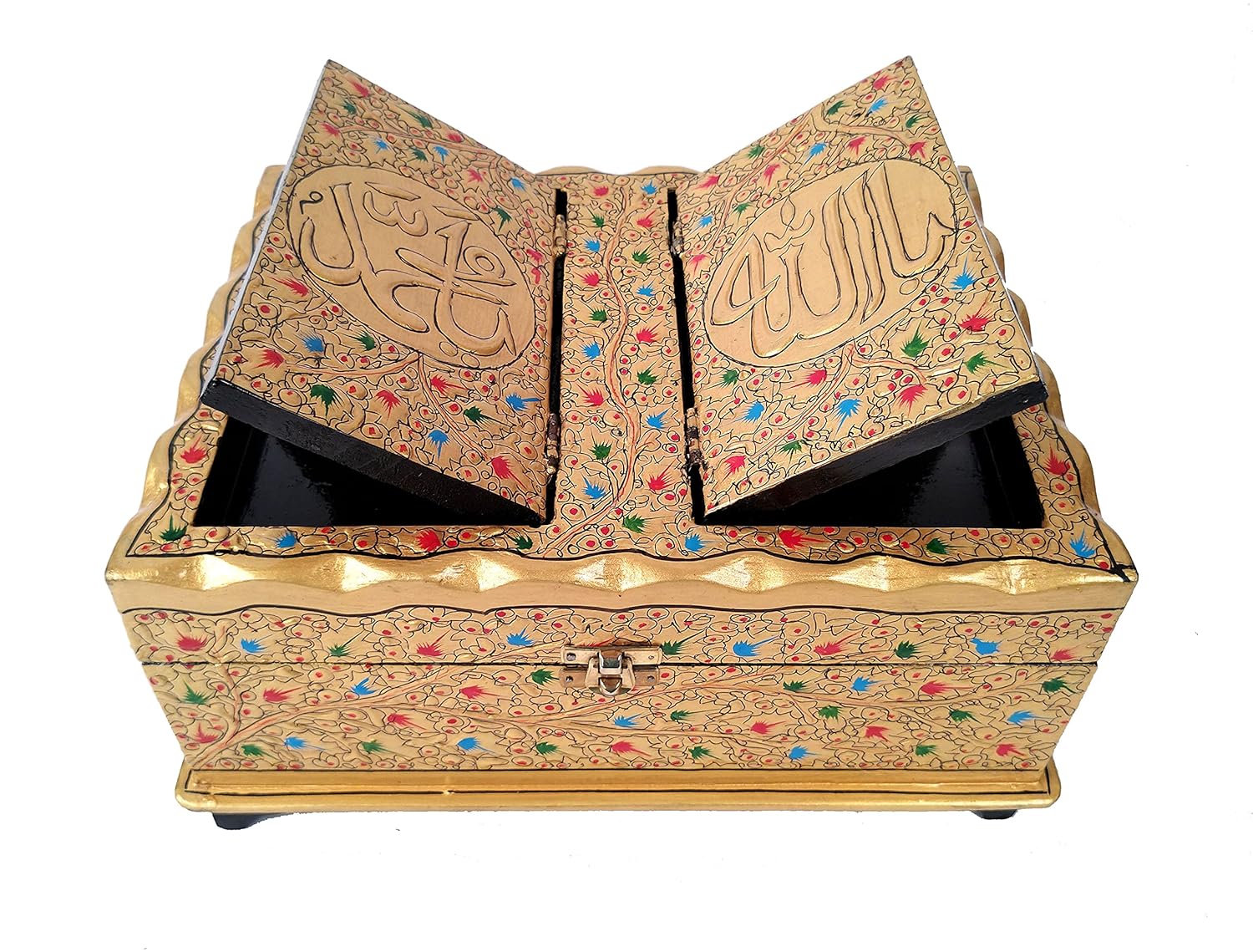 Buy A.PEER Kashmiri Paper Mache Quran Rehal with beautiful Golden