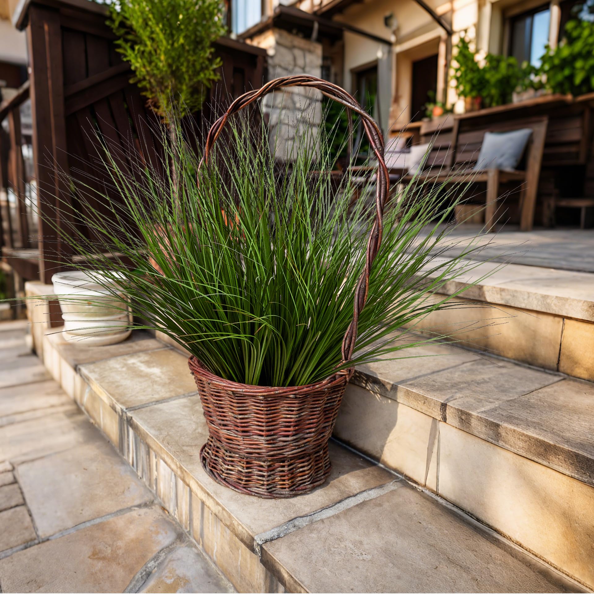 Lot de 8 plantes artificielles en plastique de 43,9 cm avec tiges de verdure pour décoration intérieure et intérieure