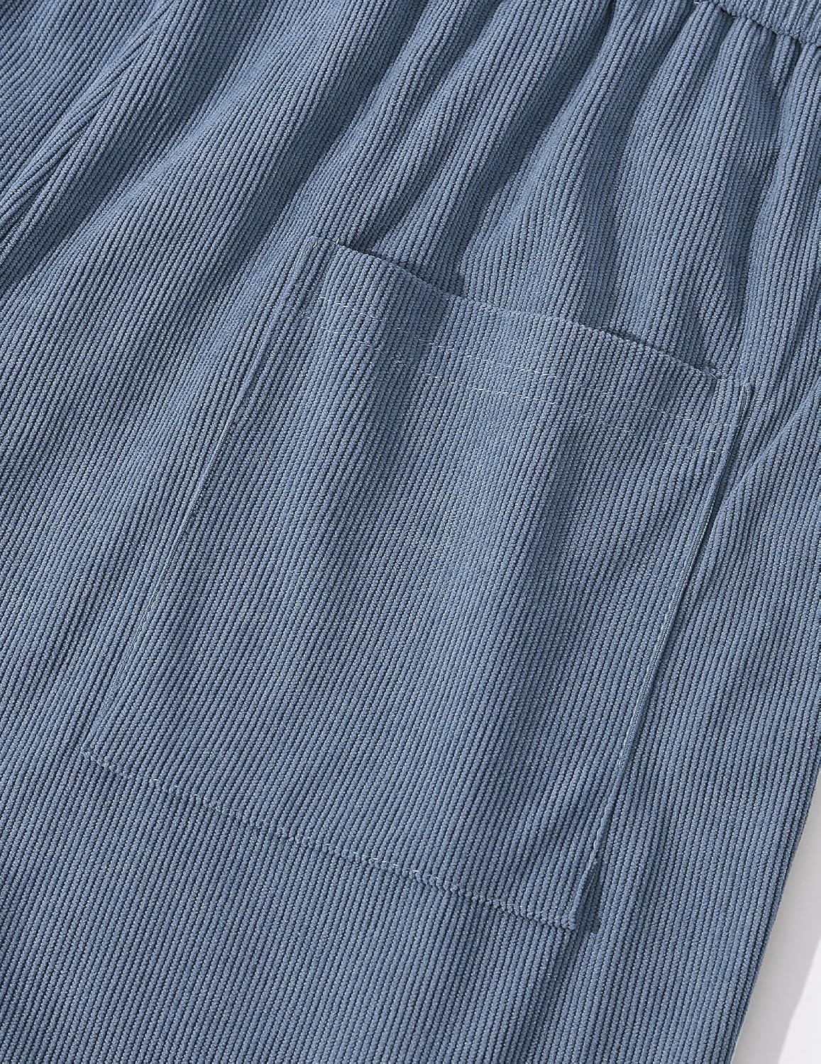 TARAINYA Corduroy Kurze Hosen Herren Sommer Baumwolle Mit Kordelzug | 65% baumwolle 35% polyester,strand casual,regular fit,stretch,elastischer bund mit Tunnelzug,freizeitshorts B Blue XXL