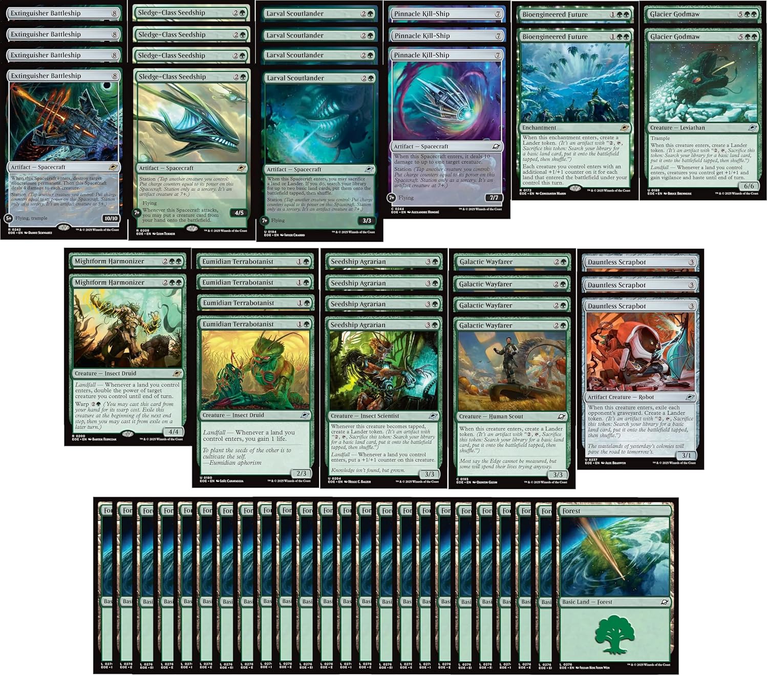 Magic The Gathering Spacecraft Deck - Station - Mono Green - Very Powerful - Modern Legal - Custom Built - 60 Card MTG!