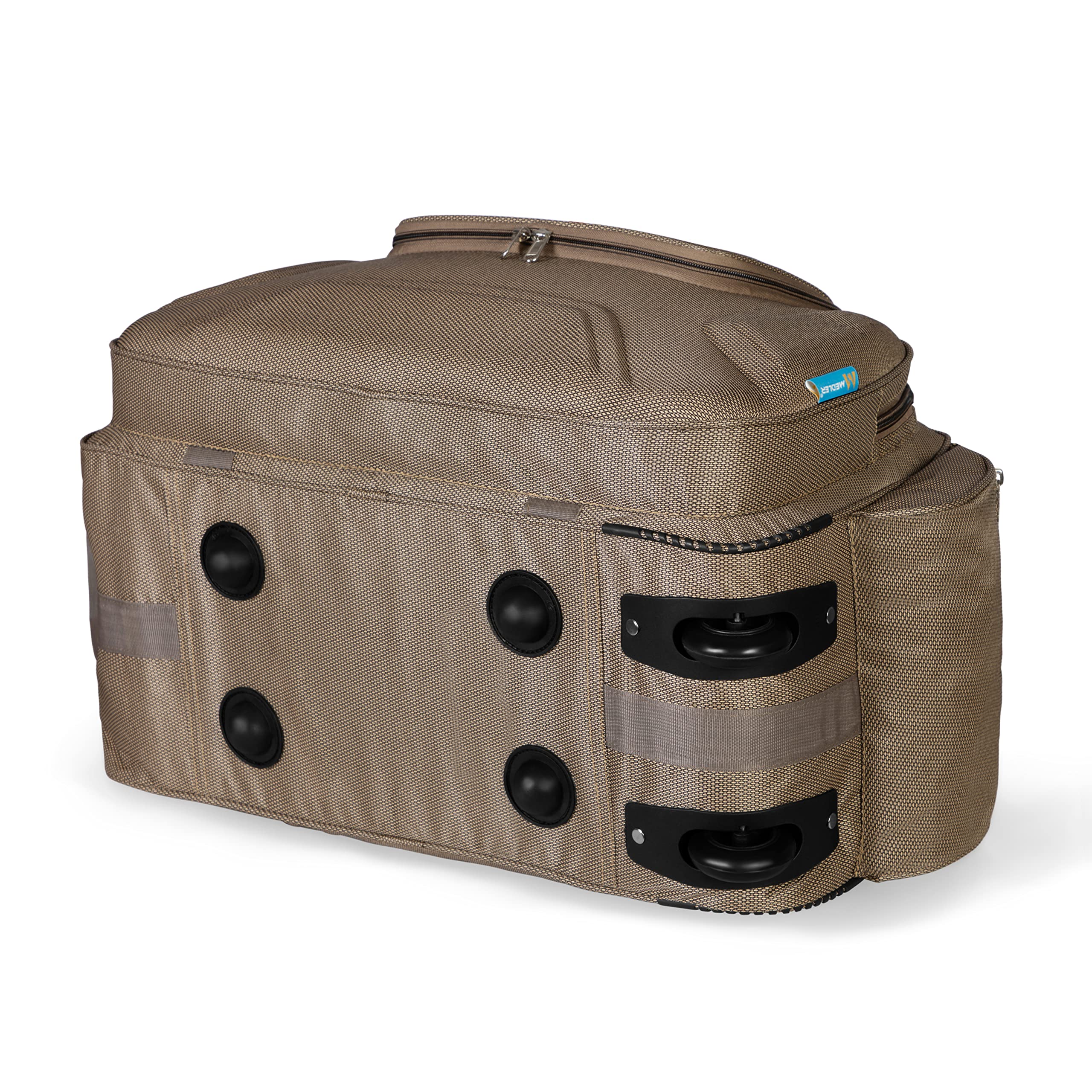 M MEDLER Nylon Spinner Wheels Derben 55 Litres Waterproof Strolley Duffle Bag- 2 Wheels - Luggage Bag (Beige), Medium 4