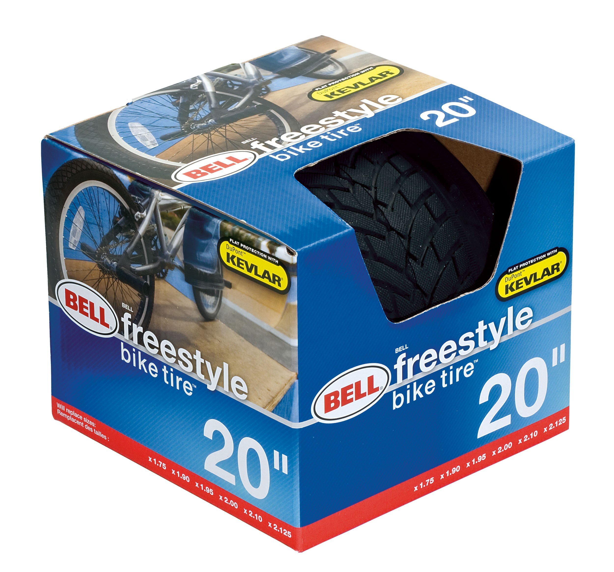 Bell Sports 20 Zoll Freestyle Fahrradreifen – Carbonstahl-Felge, Faltbar, Schwarz, Für 4,4–5,4 Cm Felgen