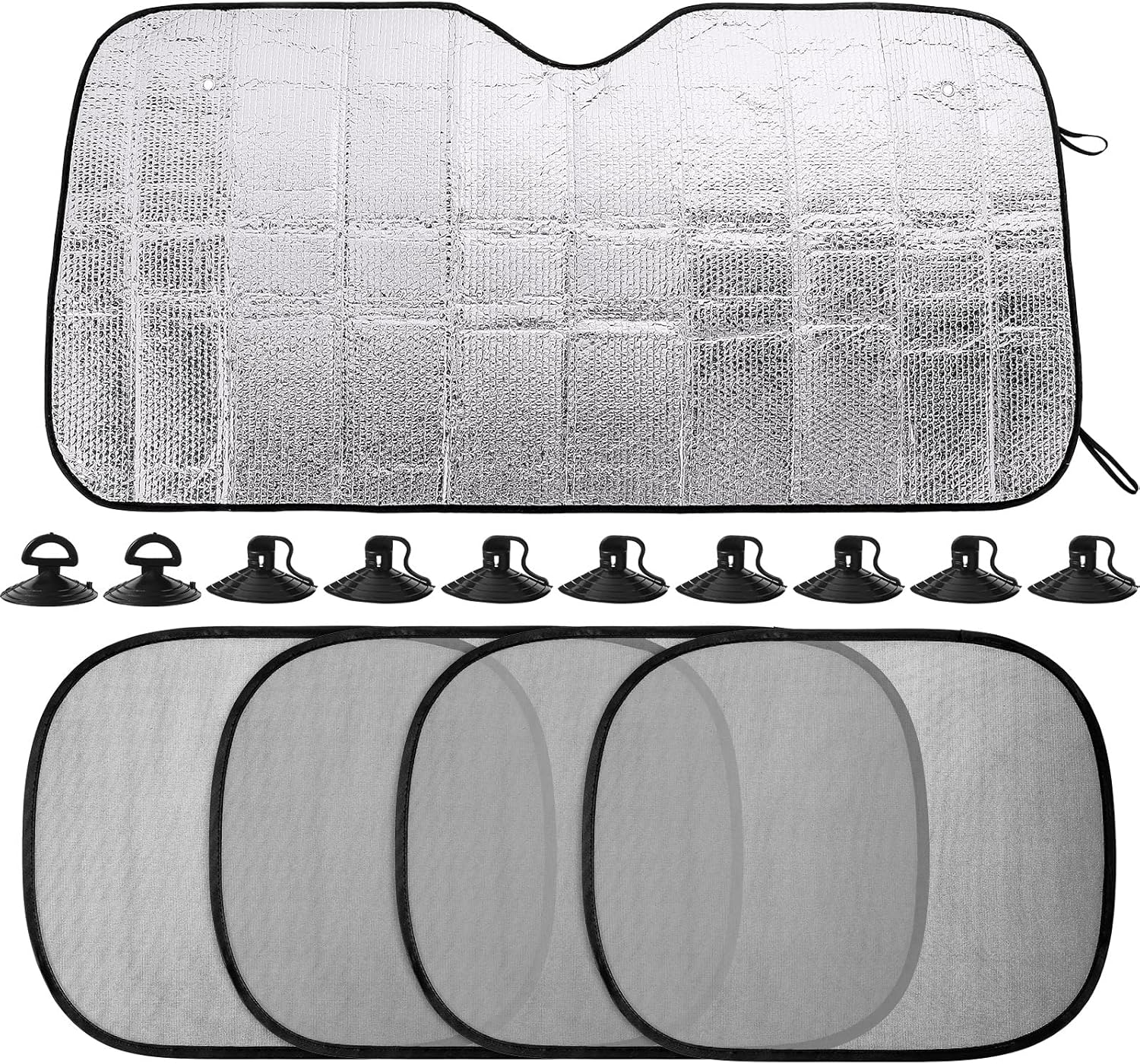 5 Pcs Car Windshield Sunshade and Car Side Window Shades