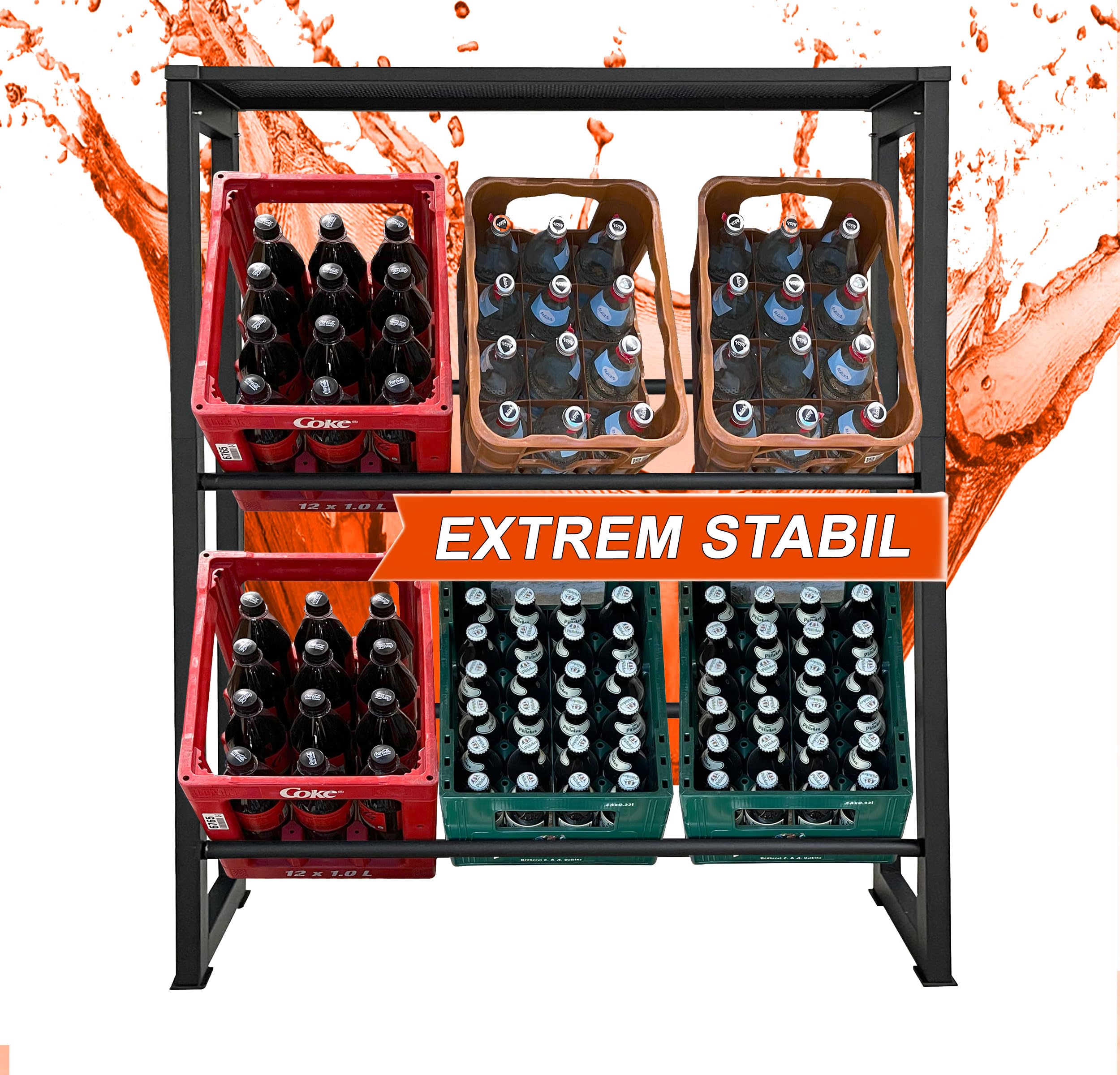 Étagère pour caisses à boissons QUICK STAR 104x30x129 cm de rangement pour 6 caisses et vins