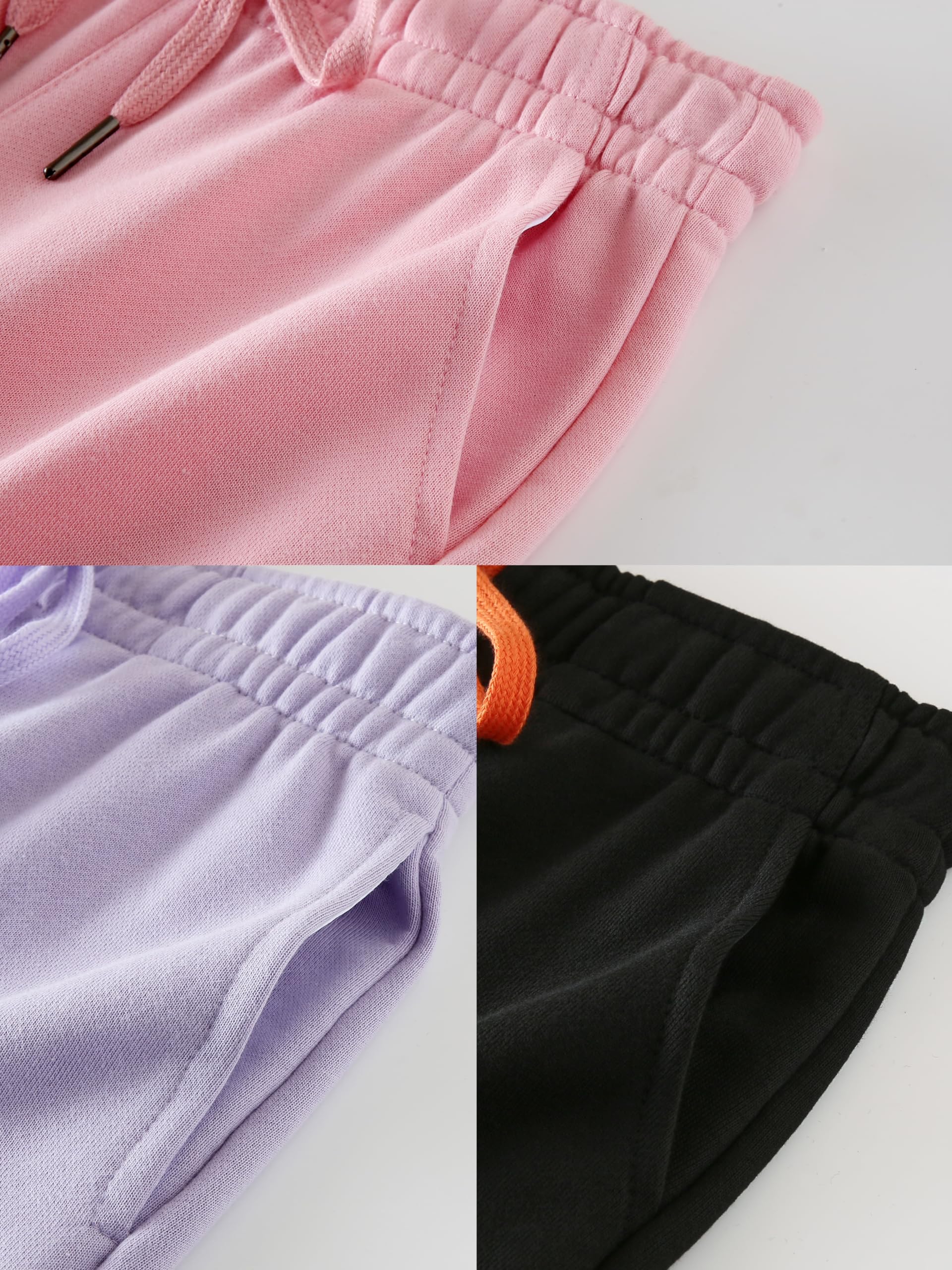 Pantaloni sportivi da ragazza con coulisse elastica pantaloni da jogging per bambini pantaloni casual tinta unita con tasche 4-14 anni