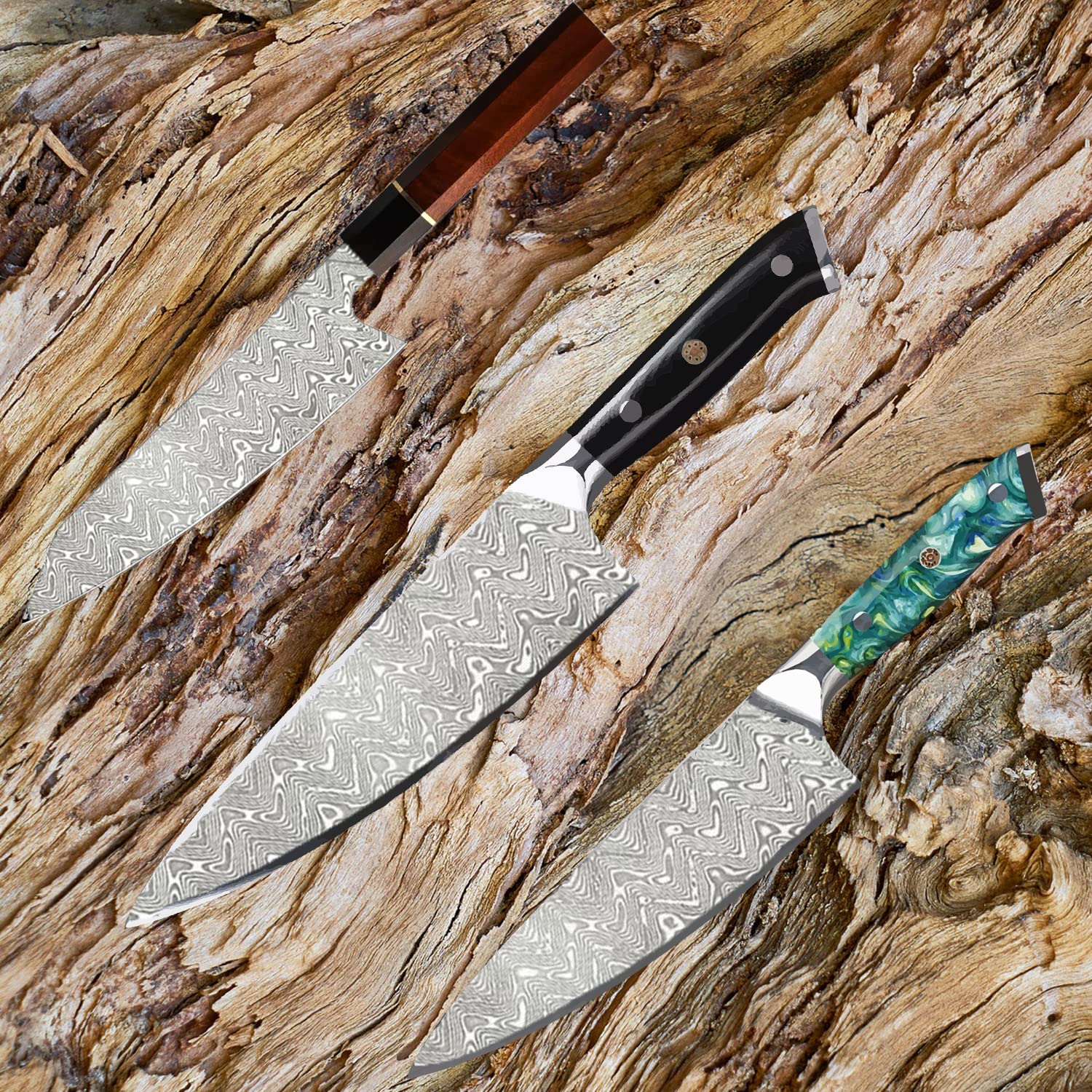 Weytoll Billetta in Acciaio Inossidabile Damasco, Embryo forgiatura materiali quenched levigato per Custom coltello fai da te facendo (220x30x3mm)