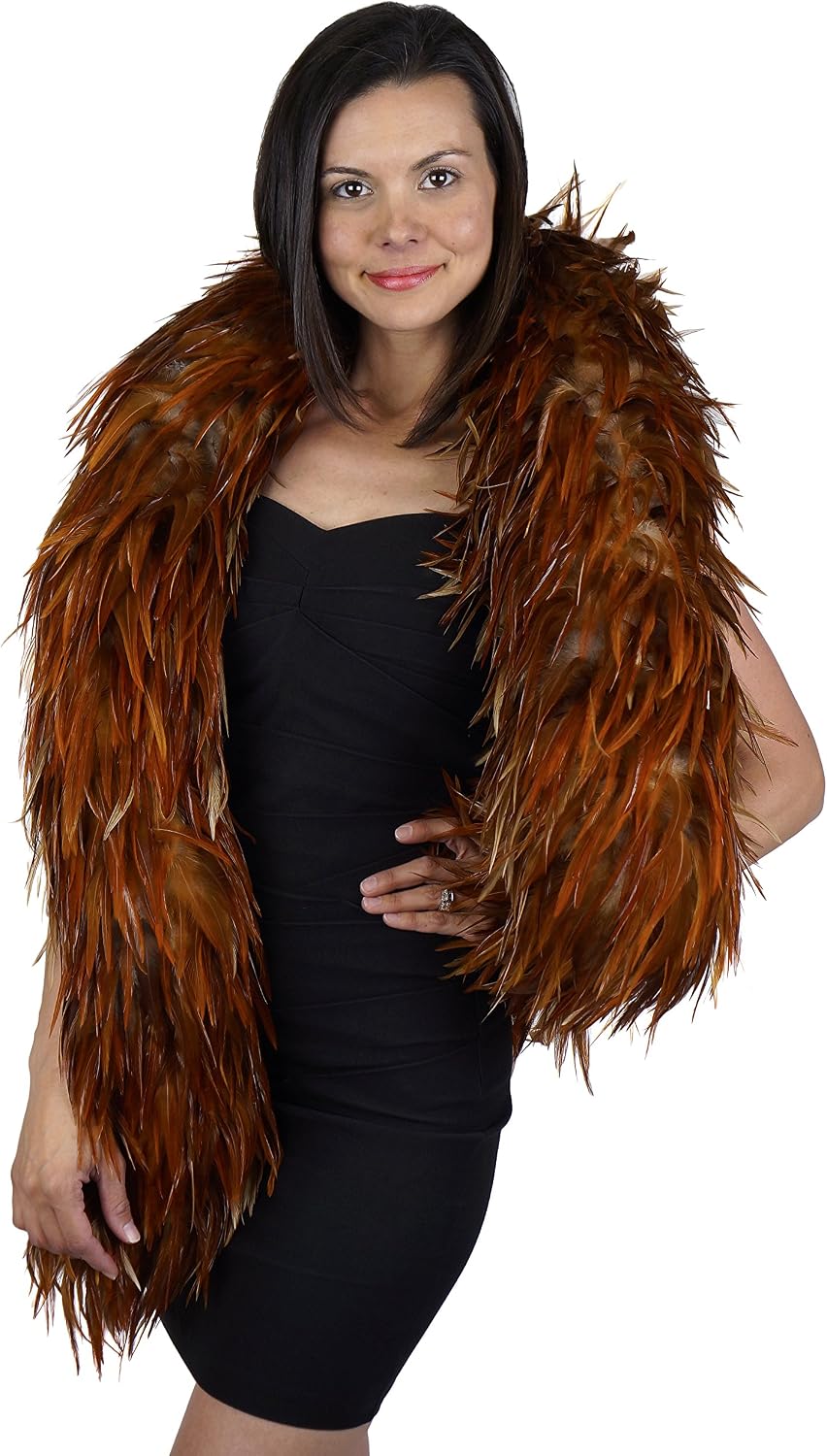 ZUCKER Red Rooster Saddle Feather Boas - 7-8" - Natural