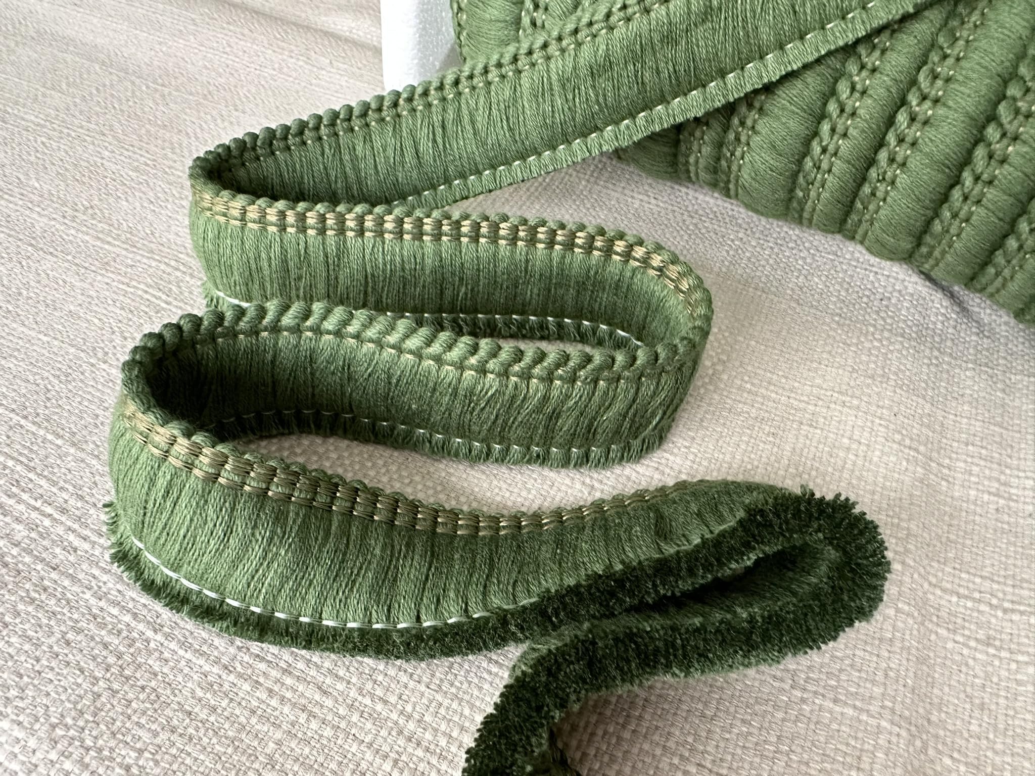 Cotton Brush Fringe - 30mm Wide Tassels Textile Cut Pillow Trimming Piping Cushion Trim Curtains Home Decor - Any Length (Green #19) โ image 1
