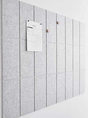 Tablero de corcho grande para oficina, paquete de 24 unidades, alternativa al tablero de fieltro negro, azulejos de fieltro para decoración de pared
