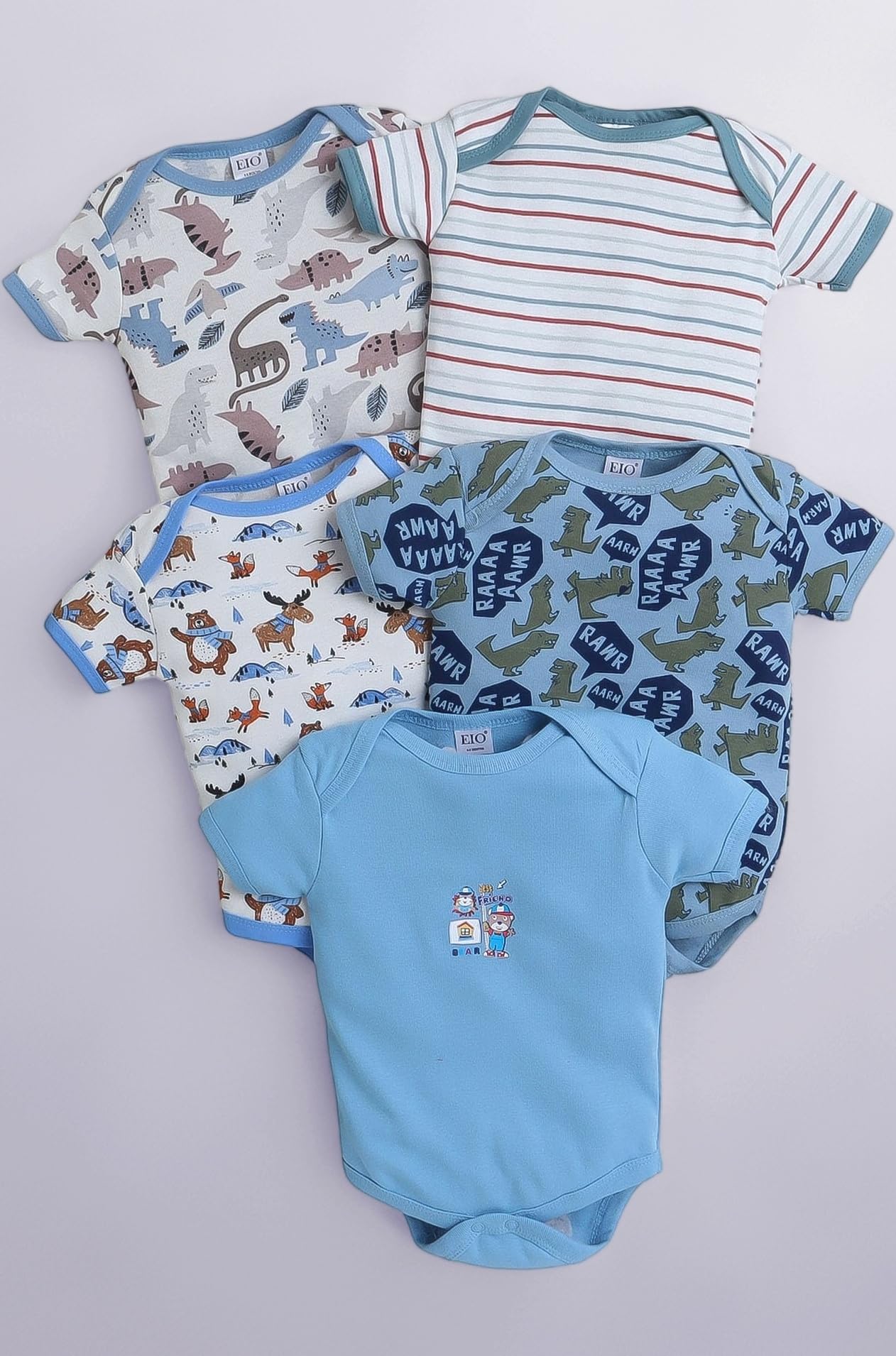 Newborn Baby Cotton Romper Sleepsuit | Half Sleeve Jumpsuit Bodysuit for Boys & Girls | Soft Breathable Baby Clothes Combo Pack