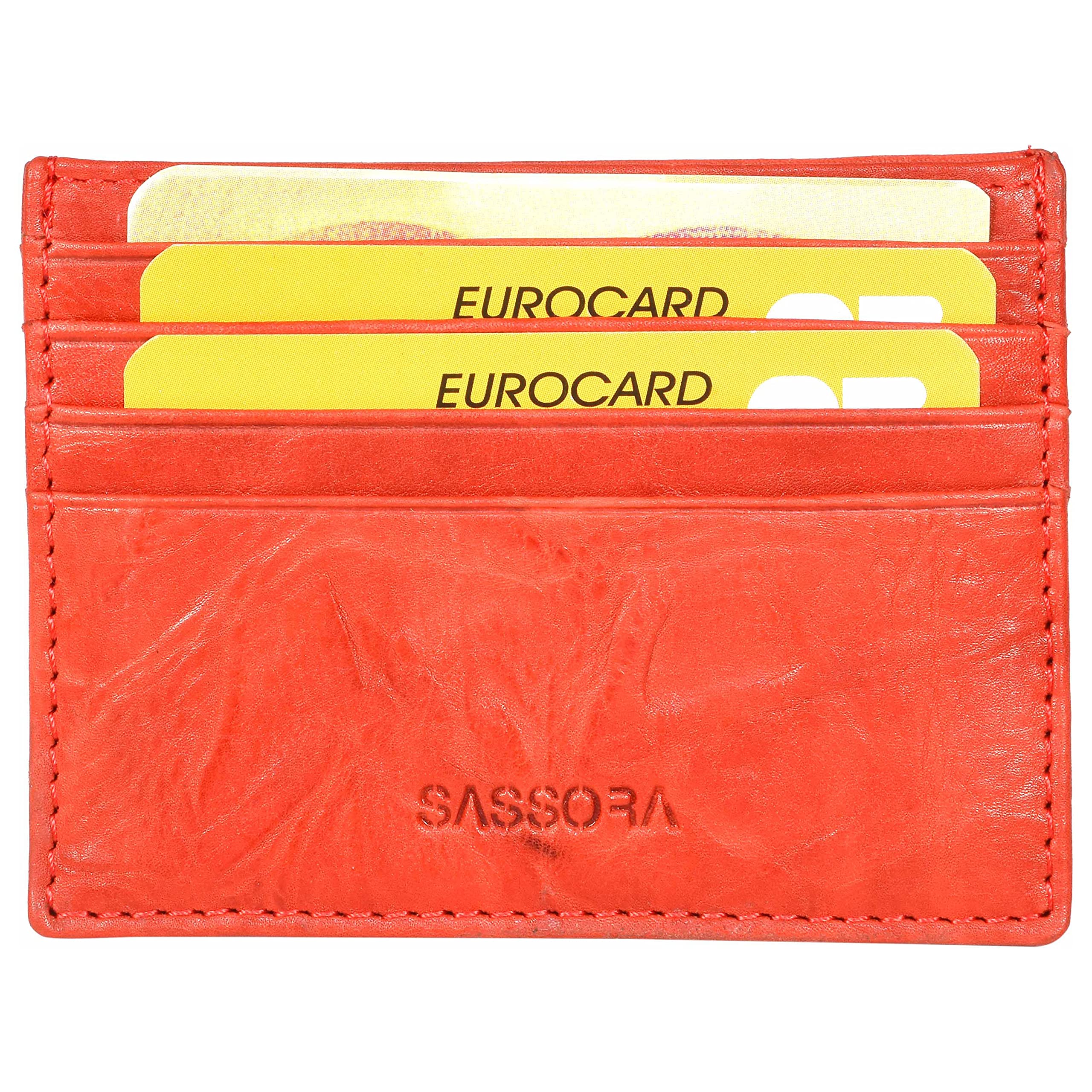 Sassora Genuine Leather Small Unisex RFID Card Holder -A134_Volta