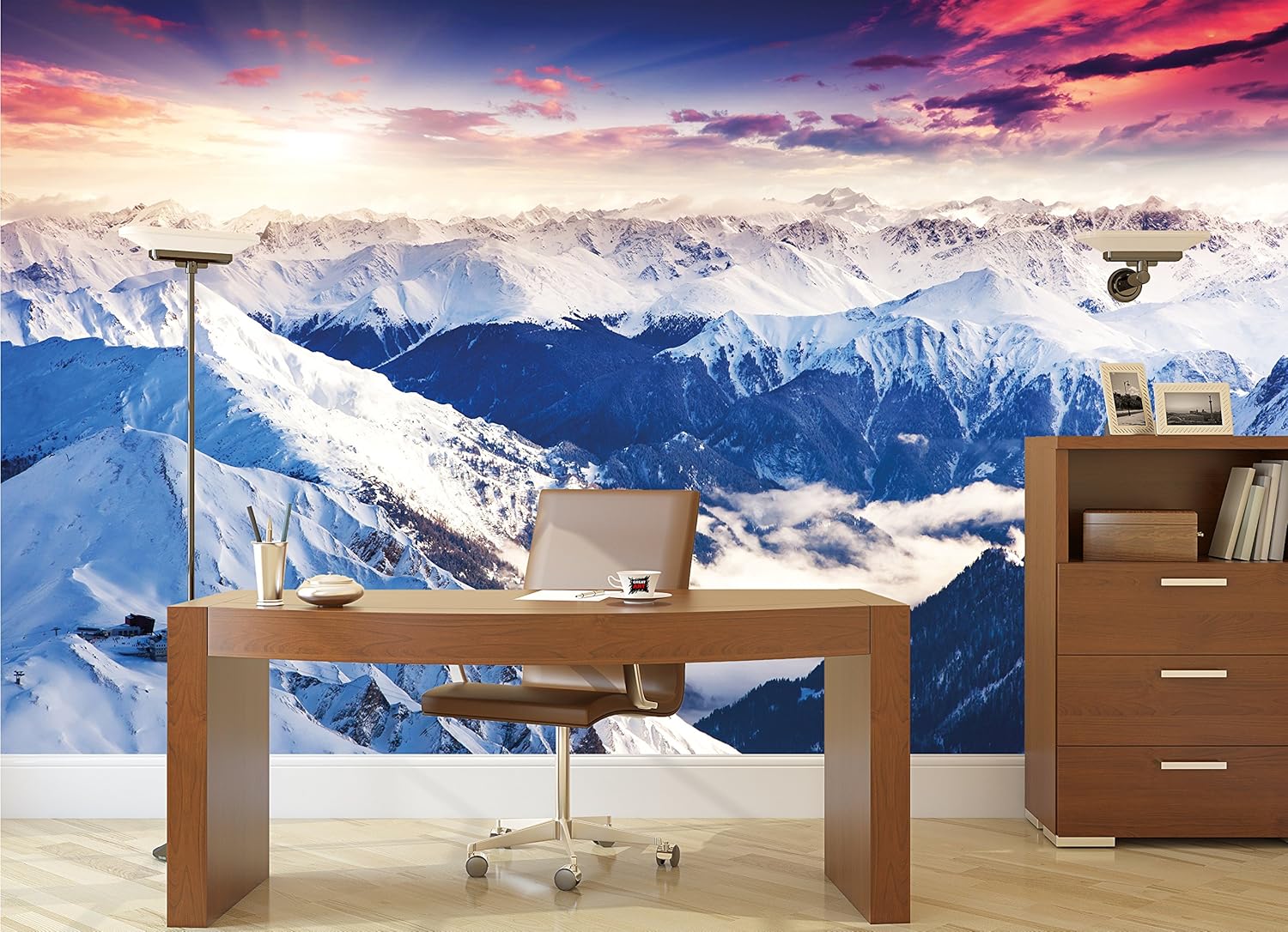 Frее Shірріng оƒƒеr Large Photo Wallpaper – Alps Panorama – Picture Decoration Winter Wonderland Sunset Snow Landscape Nature Mountains Glacier Ground Image Decor (132.3x93.7in - 336x238cm)